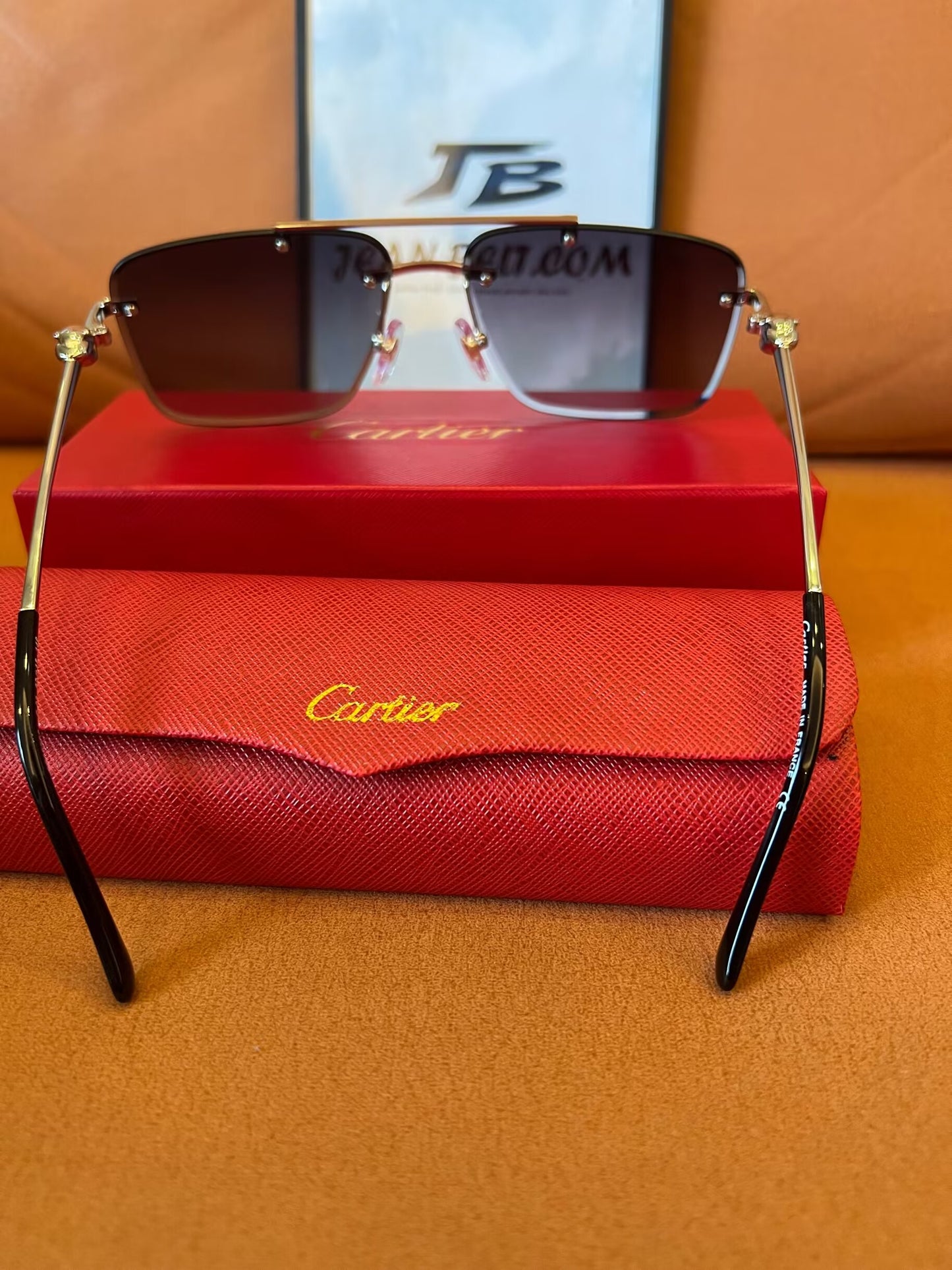 Cartier Rimless Rectangle Sunglasses - Panthère de Cartier Edition