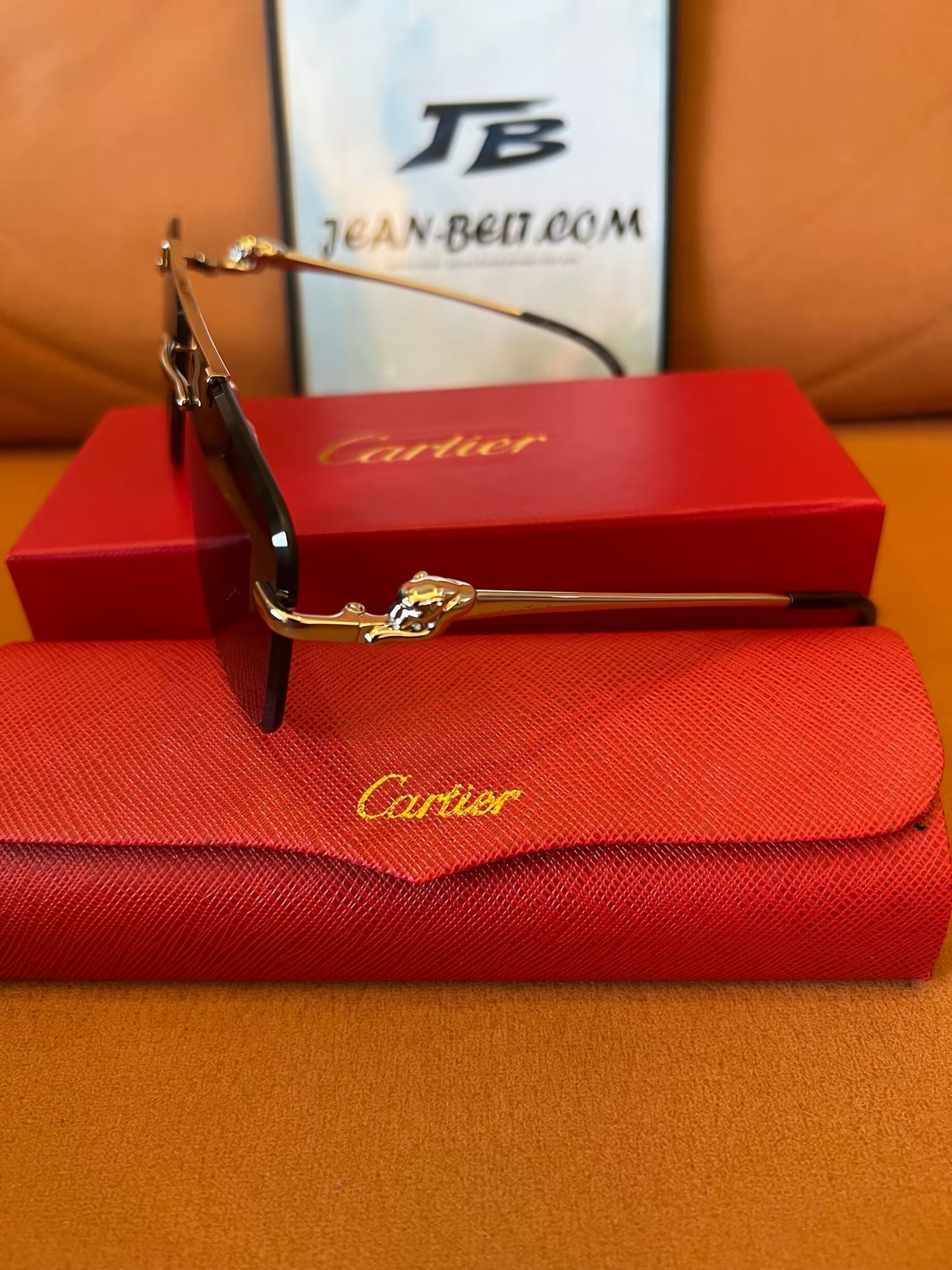 Cartier Rimless Rectangle Sunglasses - Panthère de Cartier Edition