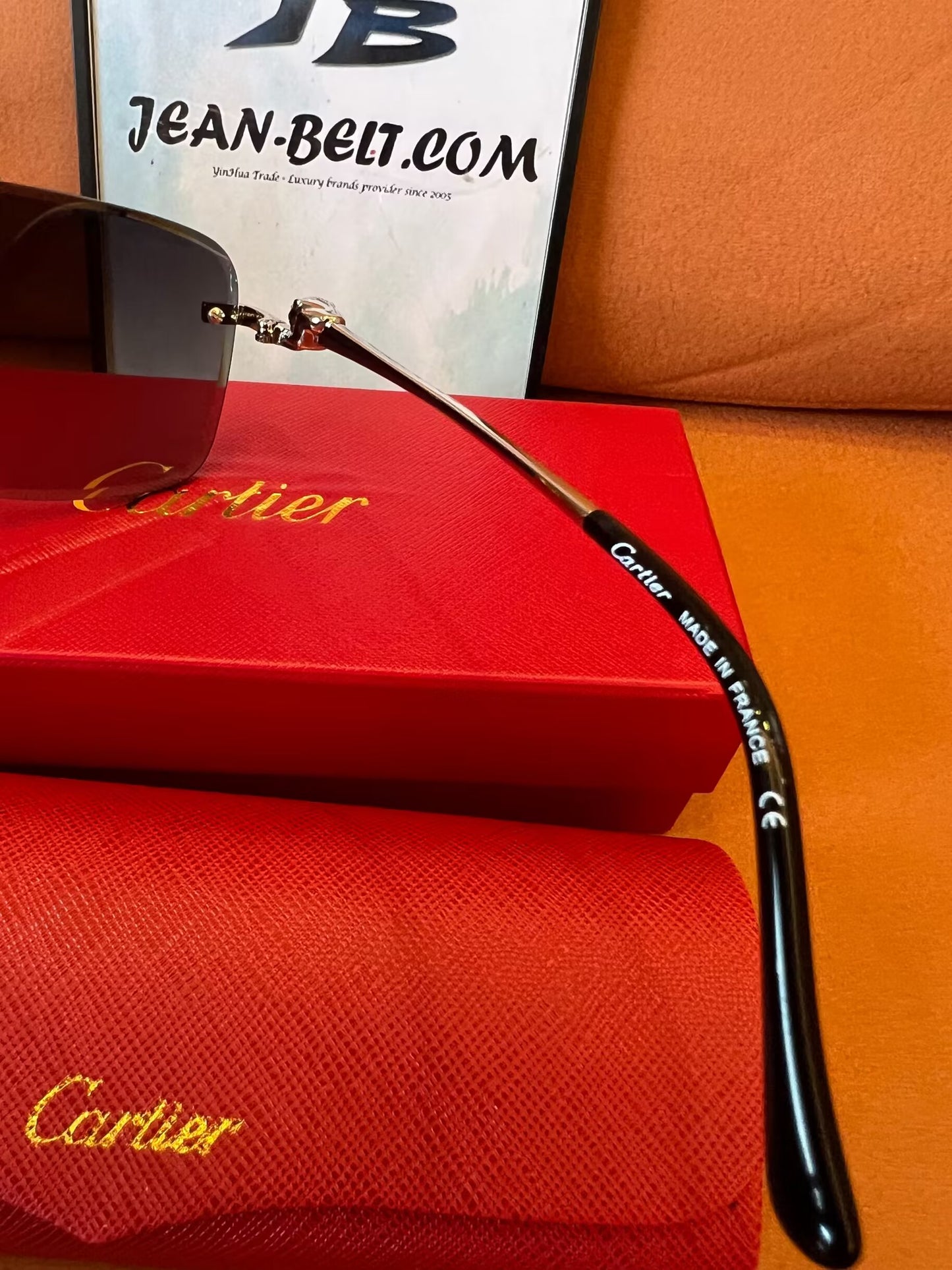 Cartier Rimless Rectangle Sunglasses - Panthère de Cartier Edition