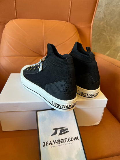 Dior Technical knit and leather Walk'n'Dior high top sneakers