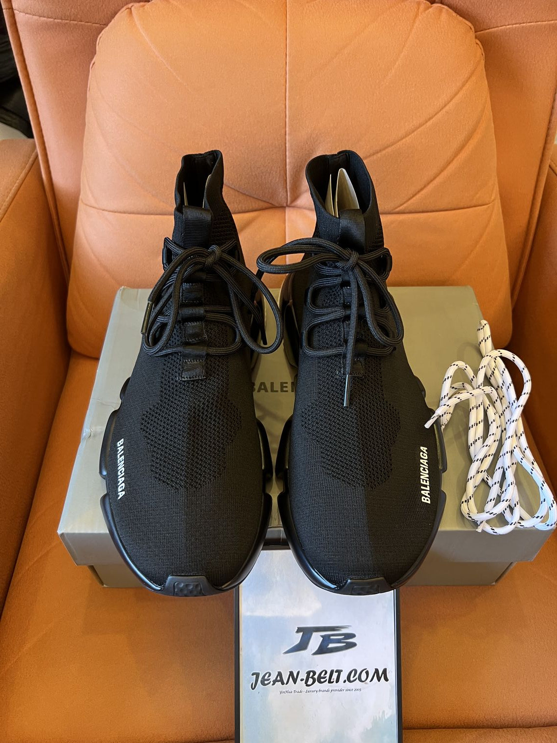 Balenciaga speed lace up knit black sneakers