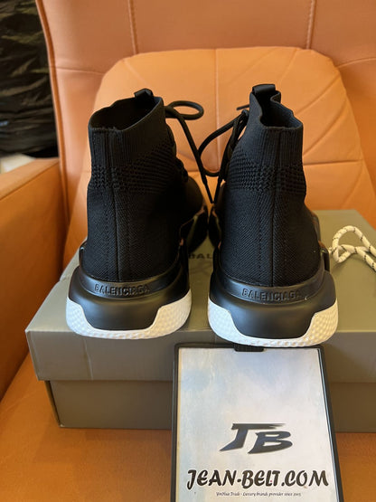 Balenciaga speed lace up knit black sneakers