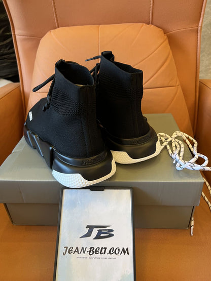 Balenciaga speed lace up knit black sneakers