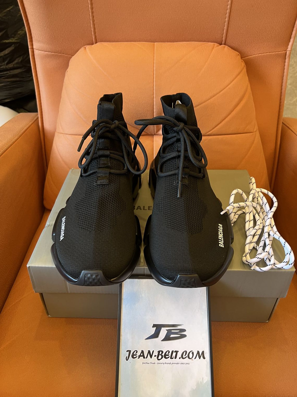 Balenciaga speed lace up knit black sneakers