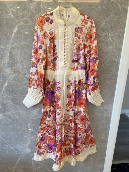 Zimmermann floral print linen midi dress