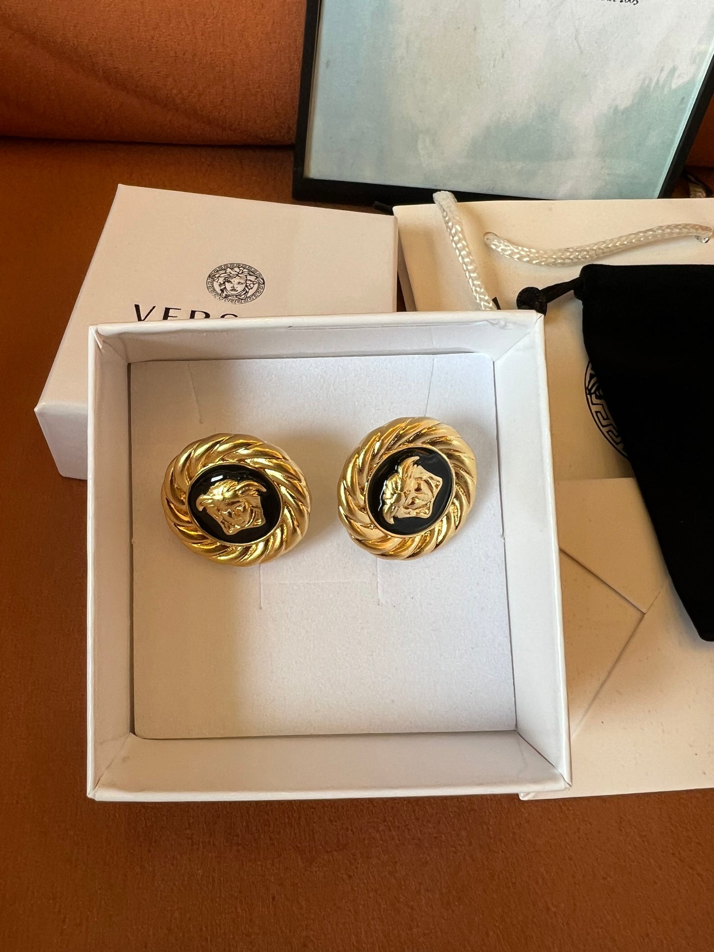 Versace Medusa gold earrings