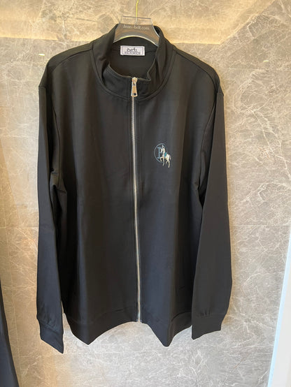 Hermès Carousel embroidered black tracksuit set