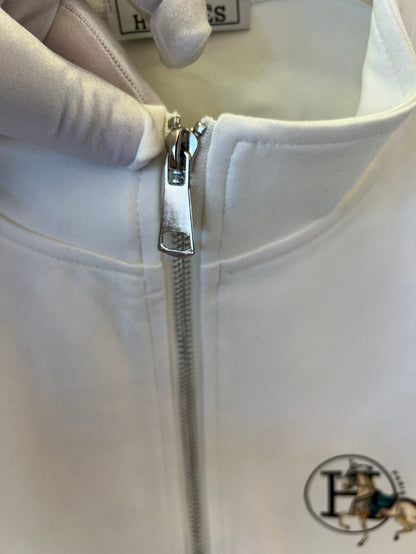 Hermès embroidered horse motif tracksuit in white