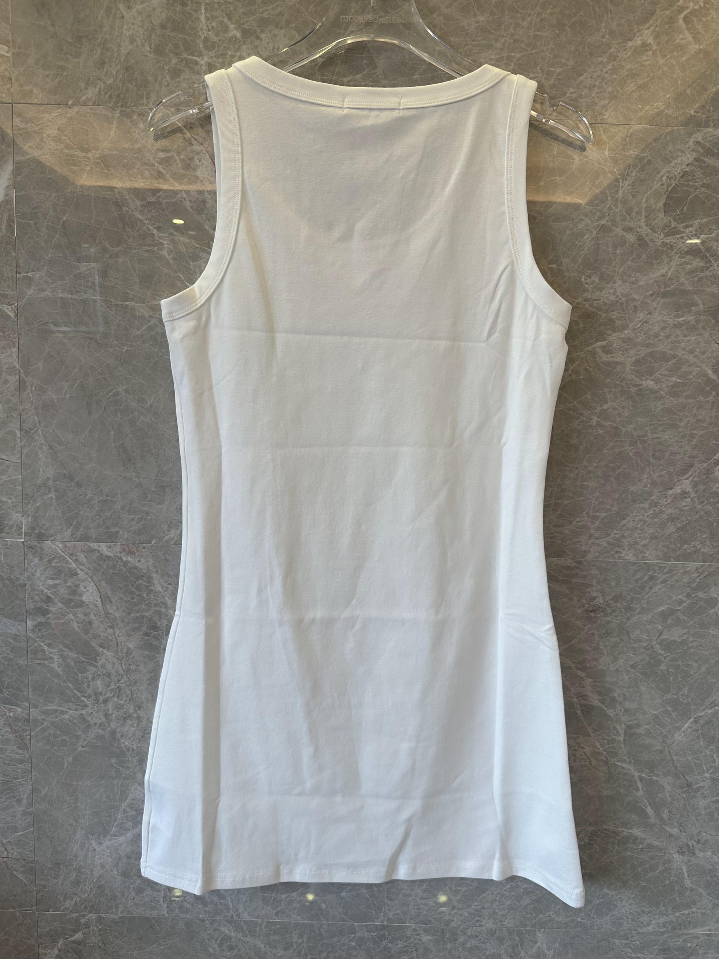 Prada white cotton vest with triangle logo plaque