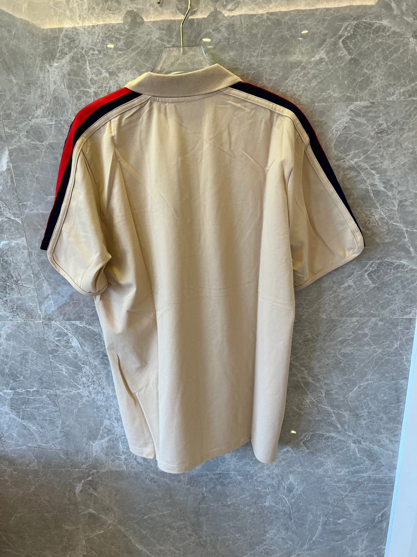 Gucci color-block polo shirt with red and green striped sleeves