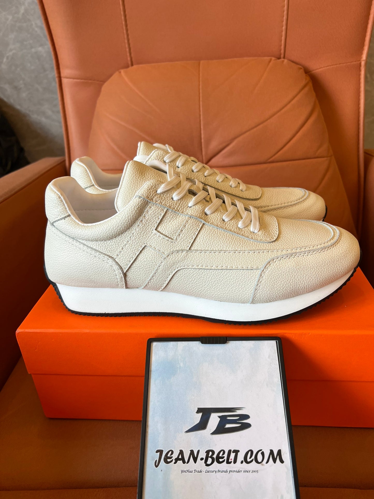 Hermès Chris sneakers in Khaki leather