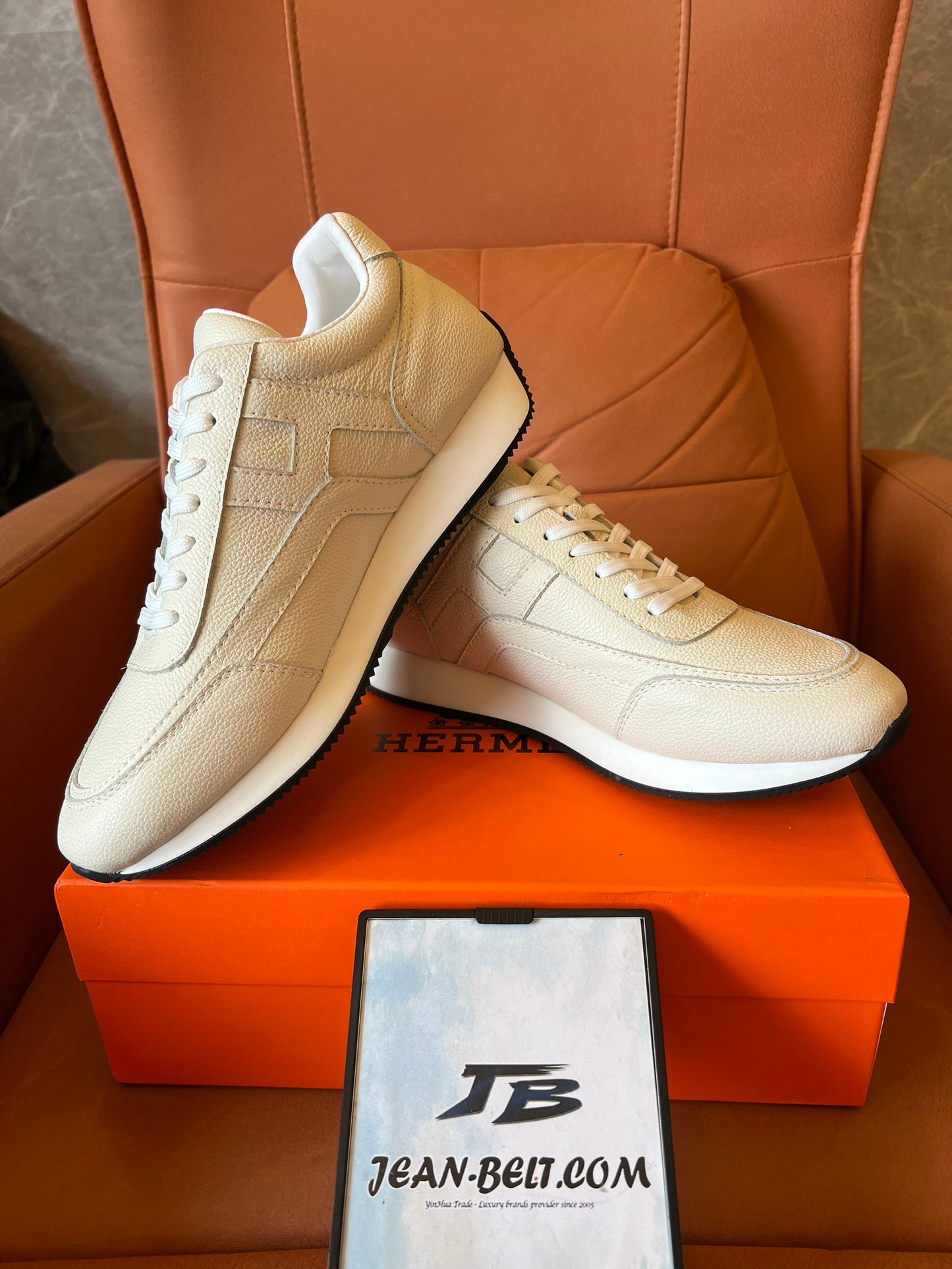 Hermès Chris sneakers in Khaki leather