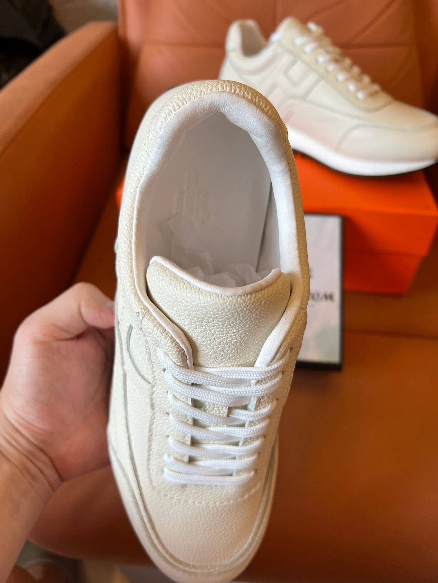 Hermès Chris sneakers in Khaki leather