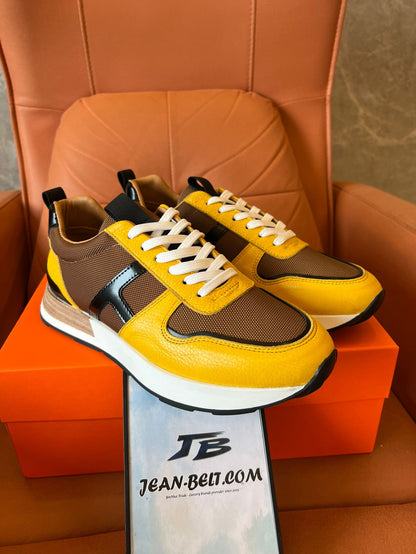 Hermes sneaker in yellow&brown