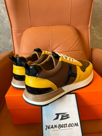 Hermes sneaker in yellow&brown