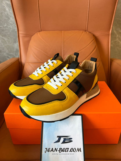 Hermes sneaker in yellow&brown