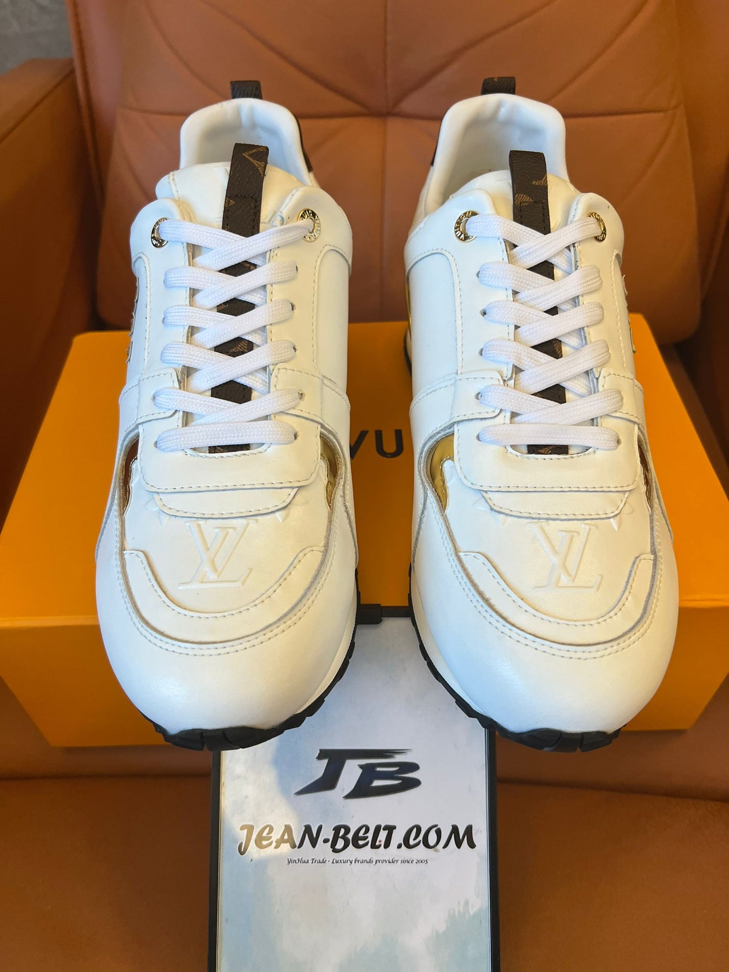 Louis Vuitton Run Away leather trainers