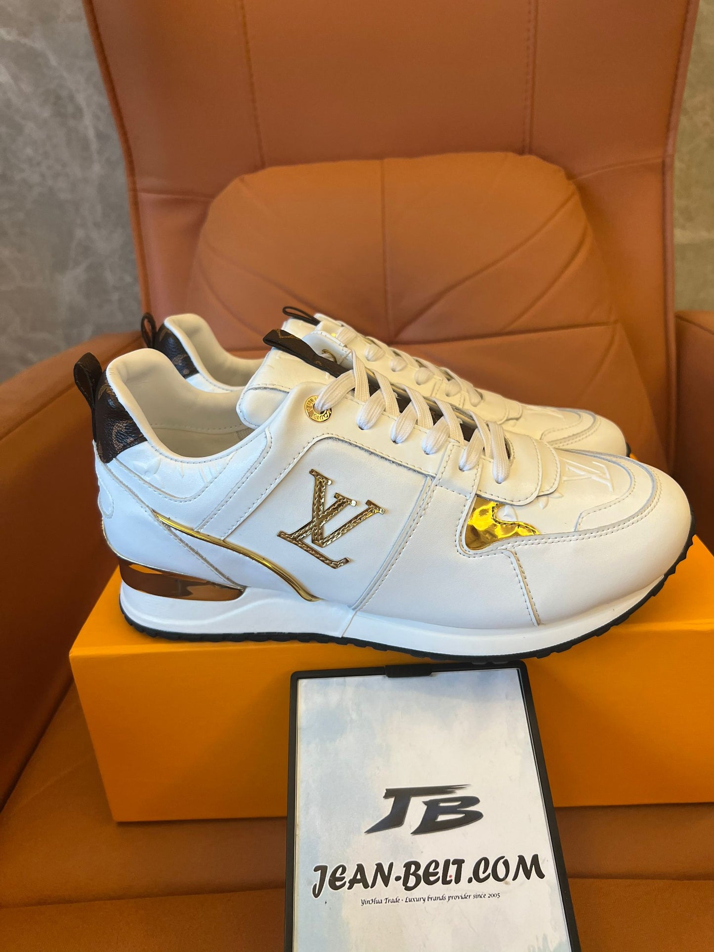 Louis Vuitton Run Away leather trainers