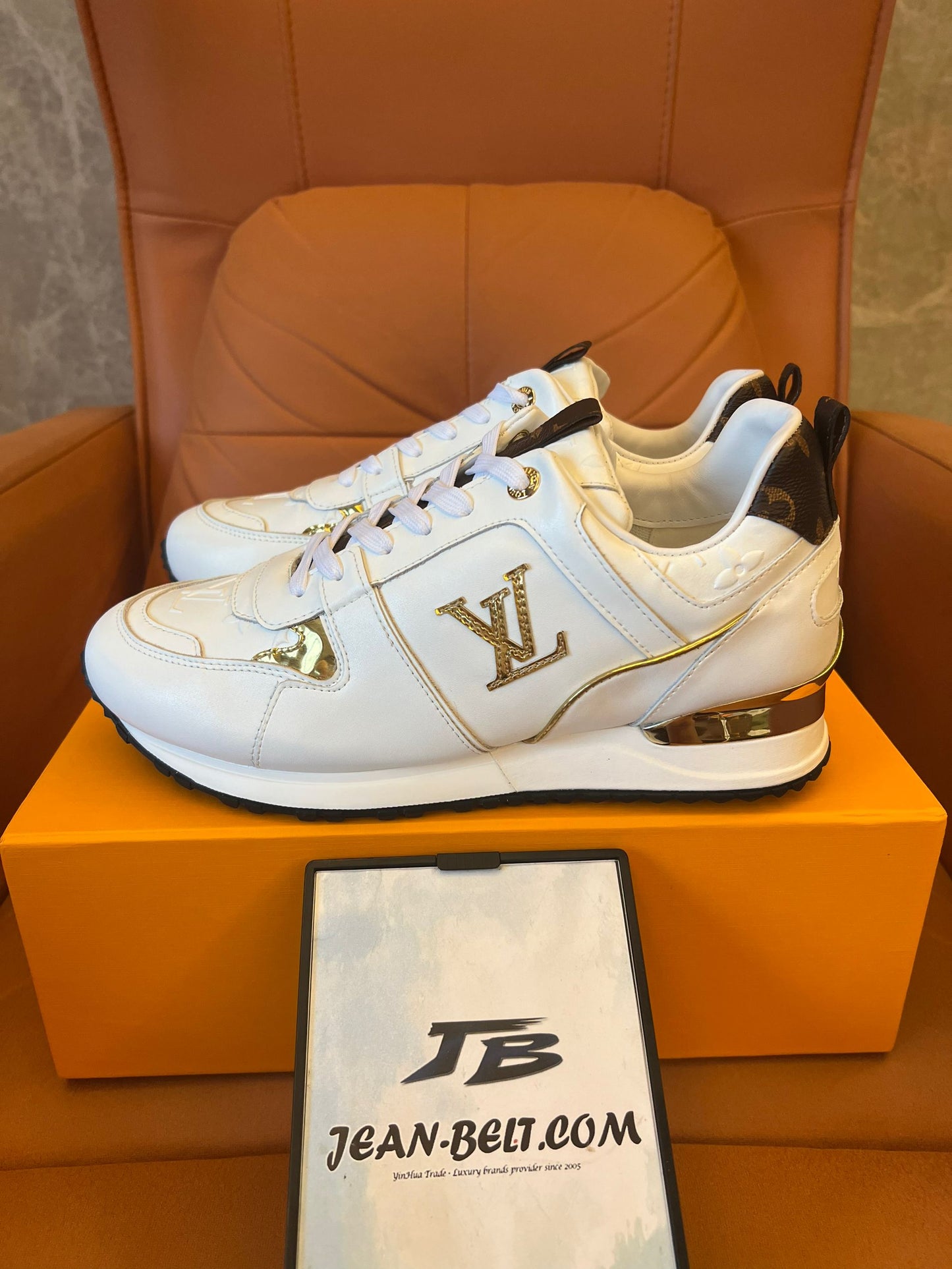 Louis Vuitton Run Away leather trainers