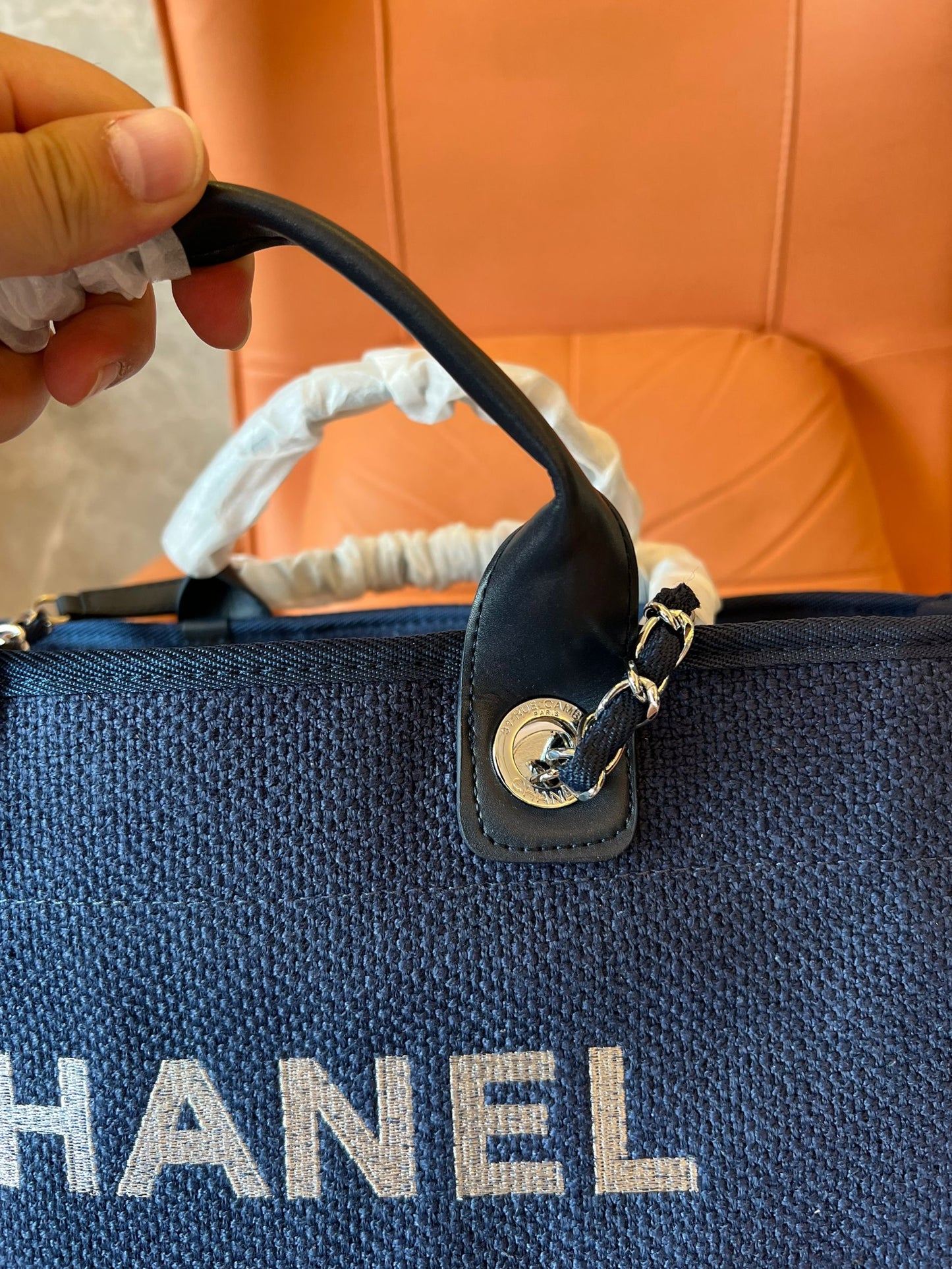 Chanel handbag navy blue