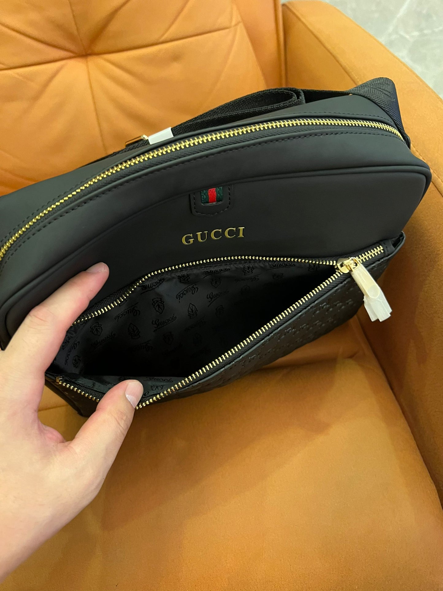 Gucci monogram men black bag