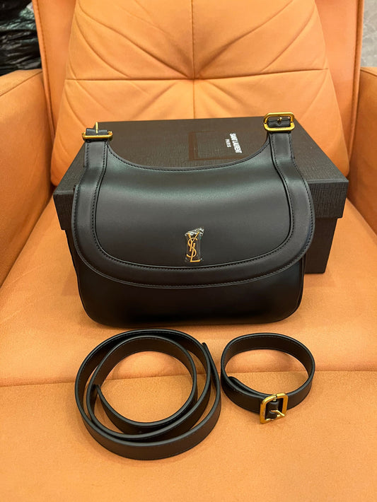 Saint Laurent black leather small charlie shoulder bag