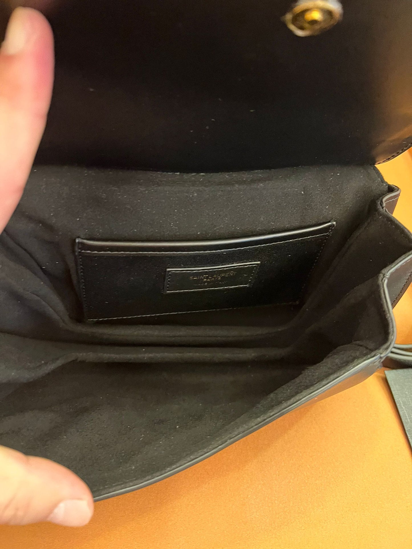 Saint Laurent black leather small charlie shoulder bag