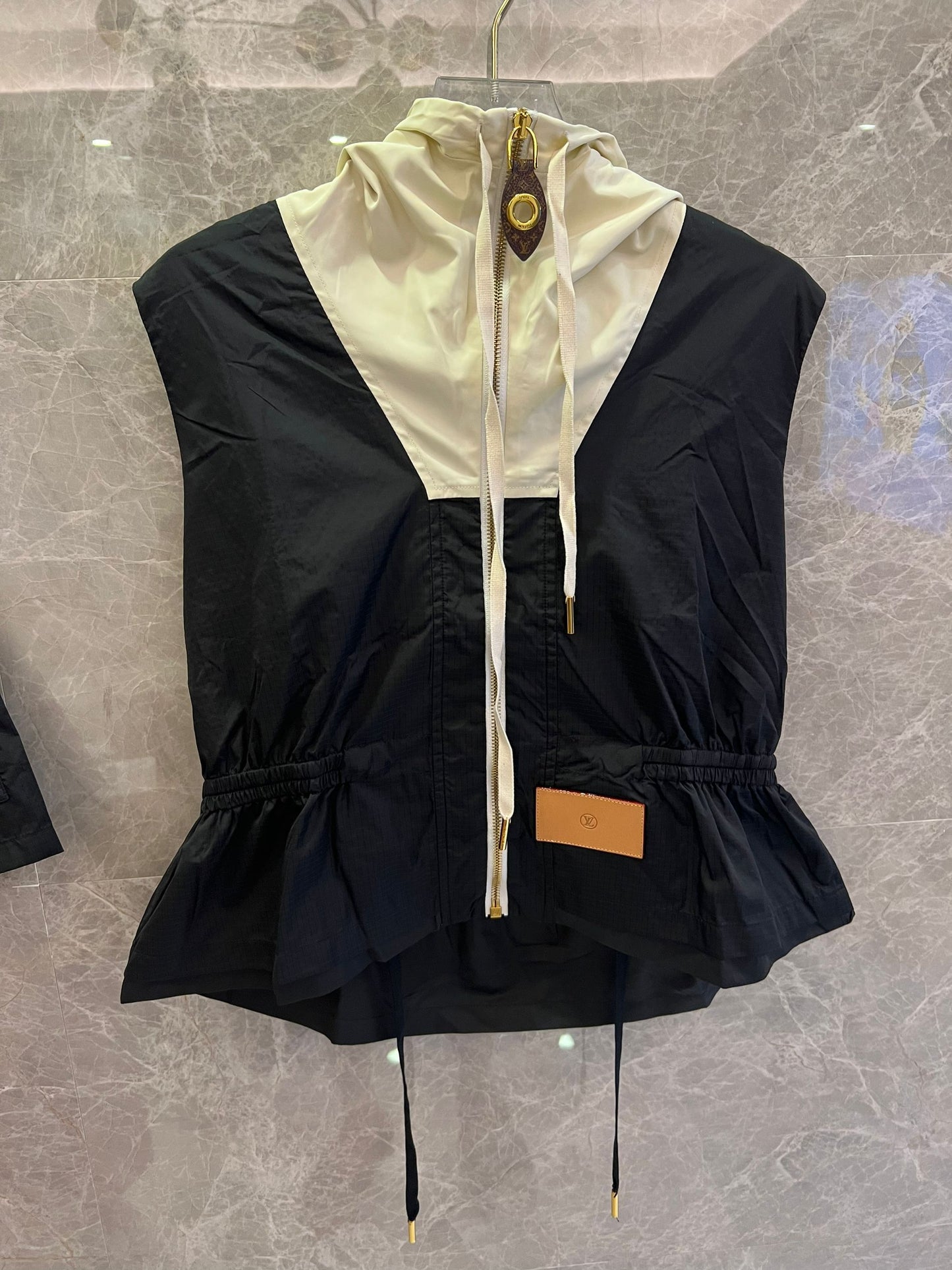 Louis Vuitton two-tone nylon vest and shorts set