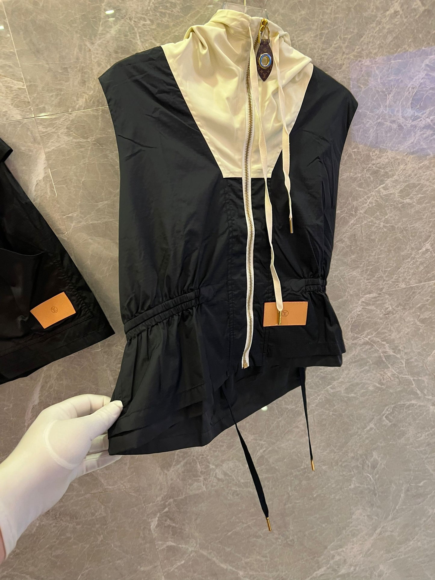 Louis Vuitton two-tone nylon vest and shorts set