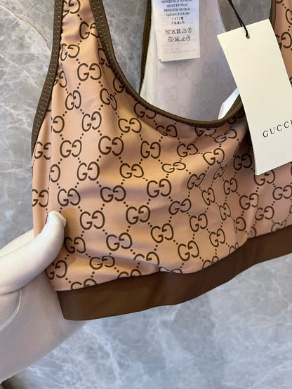 Gucci monogram brown activewear set - sports bra and leggings