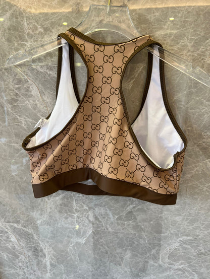 Gucci monogram brown activewear set - sports bra and leggings