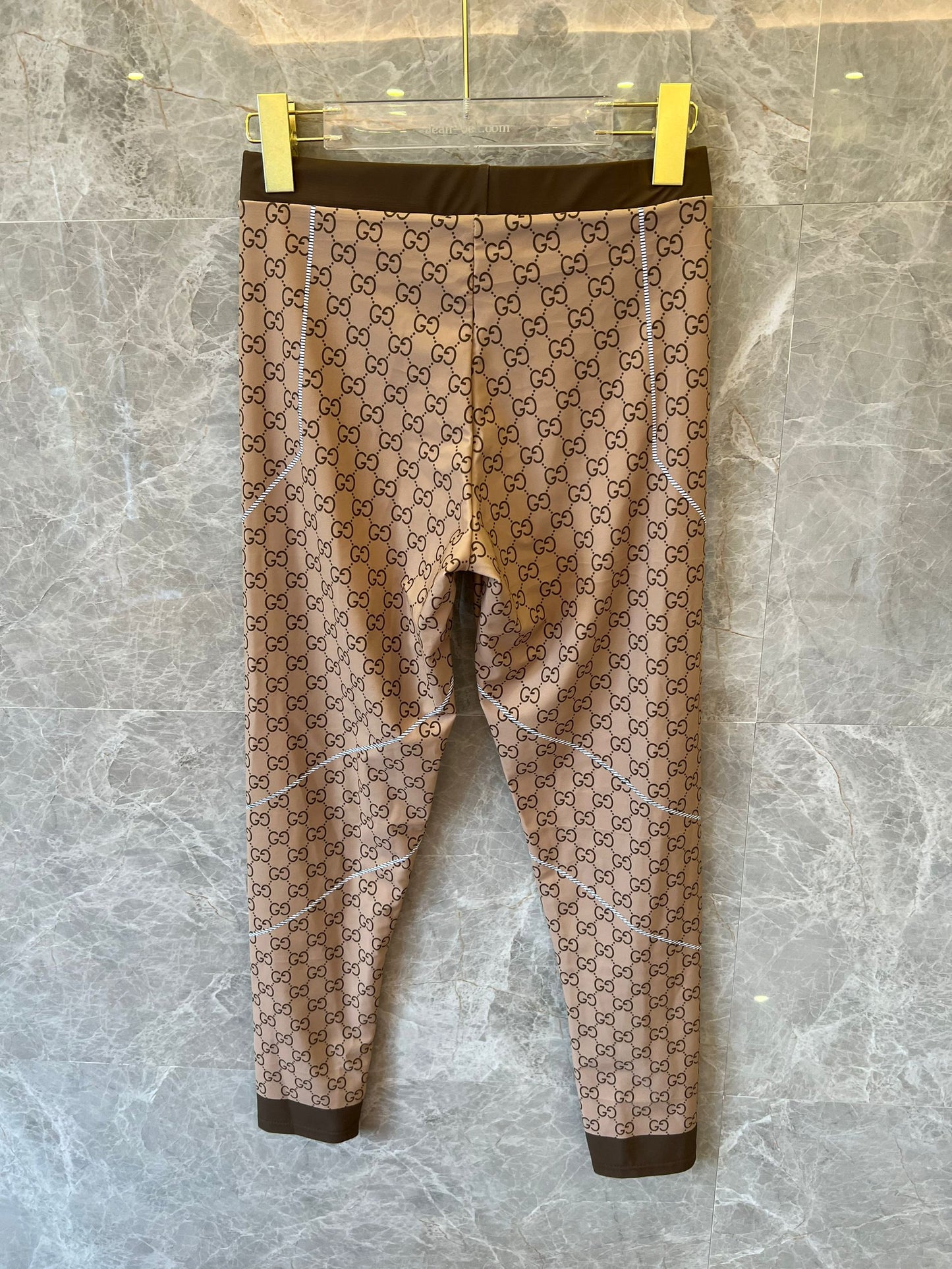 Gucci monogram brown activewear set - sports bra and leggings