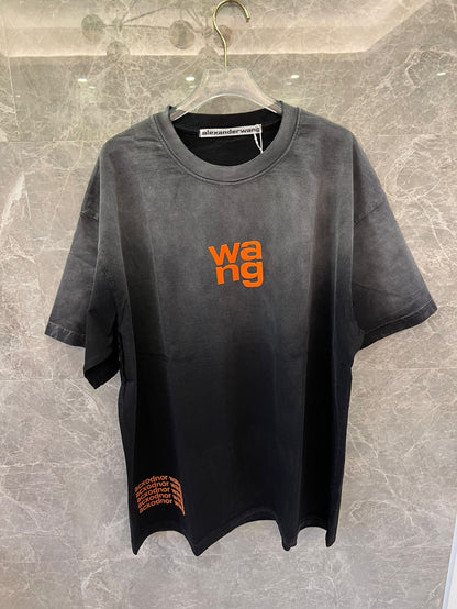 Alexander Wang gradient black t-shirt with orange logo