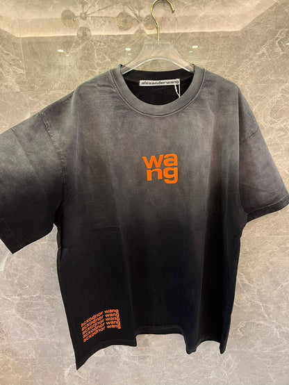 Alexander Wang gradient black t-shirt with orange logo