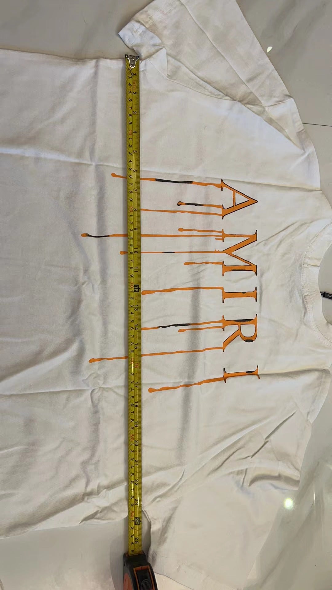 Amiri dripping logo oversized white tee