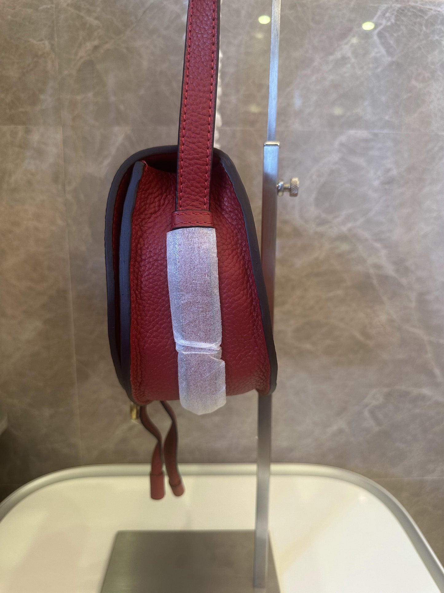 Chloe grained calfskin small marcie saddle bag red