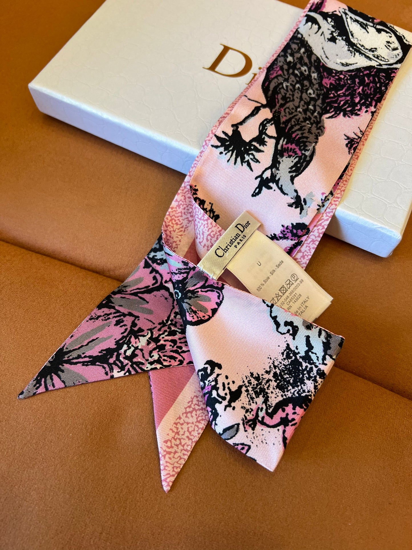 Christian Dior floral silk scarf