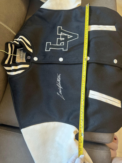 Louis Vuitton varsity bomber jacket with monogram and embroidered branding