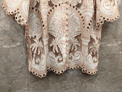 Zimmermann embroidered lace set - elegant crop top and shorts