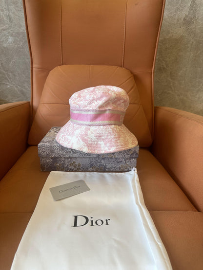 Christian Dior Toile de Jouy pink bucket hat