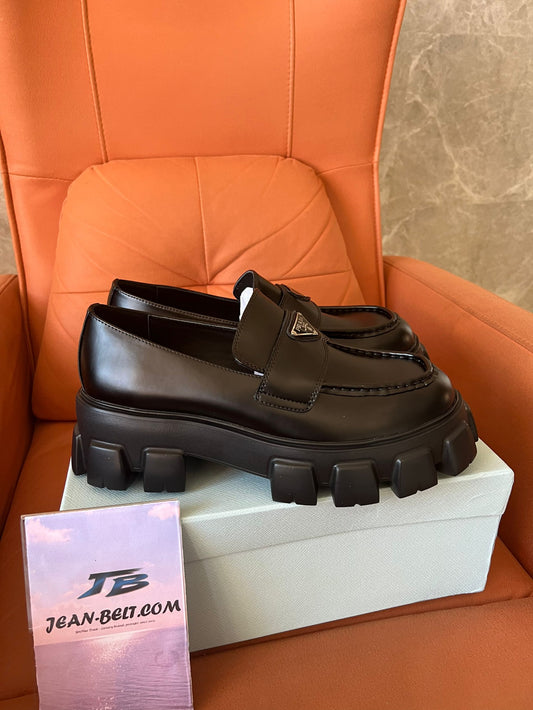 Prada Monolith chunky sole leather loafers