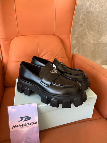 Prada Monolith chunky sole leather loafers