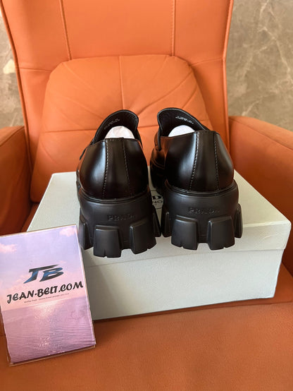 Prada Monolith chunky sole leather loafers