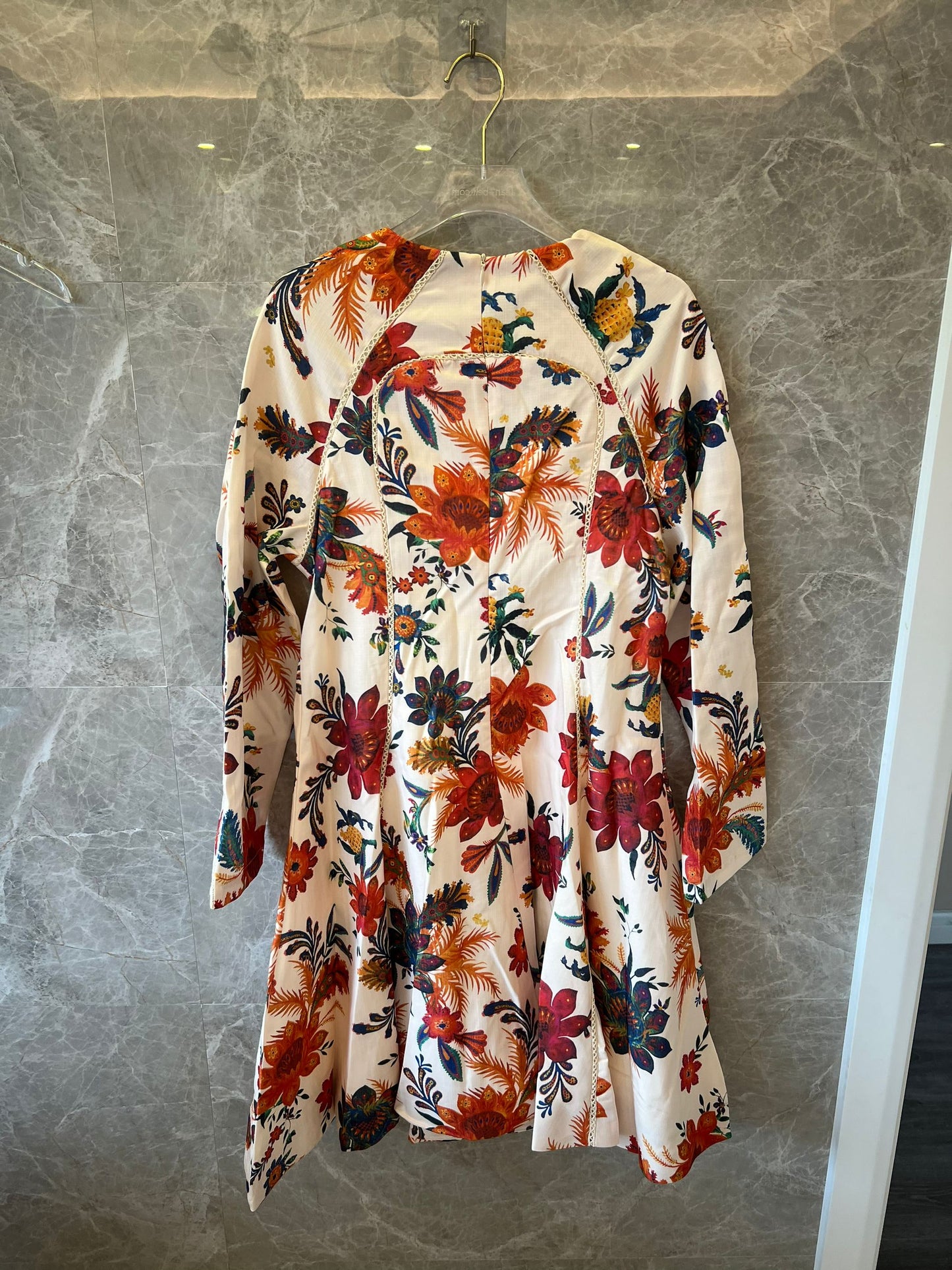 Zimmermann floral print long sleeve dress with vibrant patterns