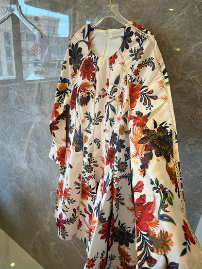 Zimmermann floral print long sleeve dress with vibrant patterns