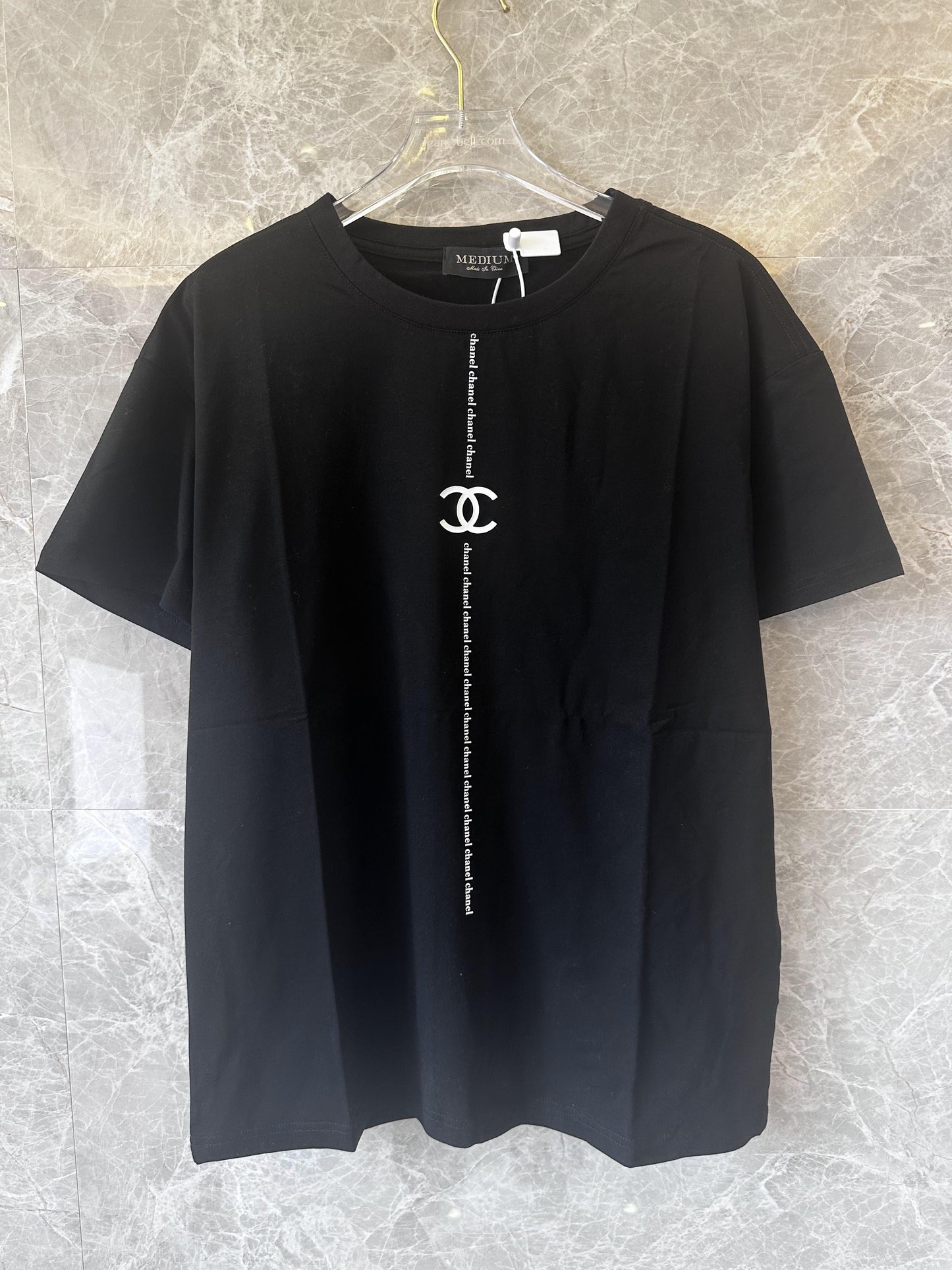 Chanel black classic logo print t-shirt