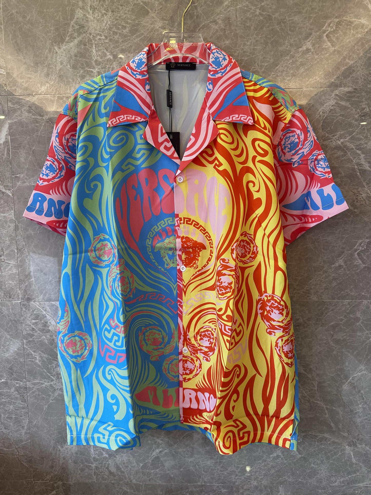 Versace multicolor medusa graphic print short-sleeve shirt