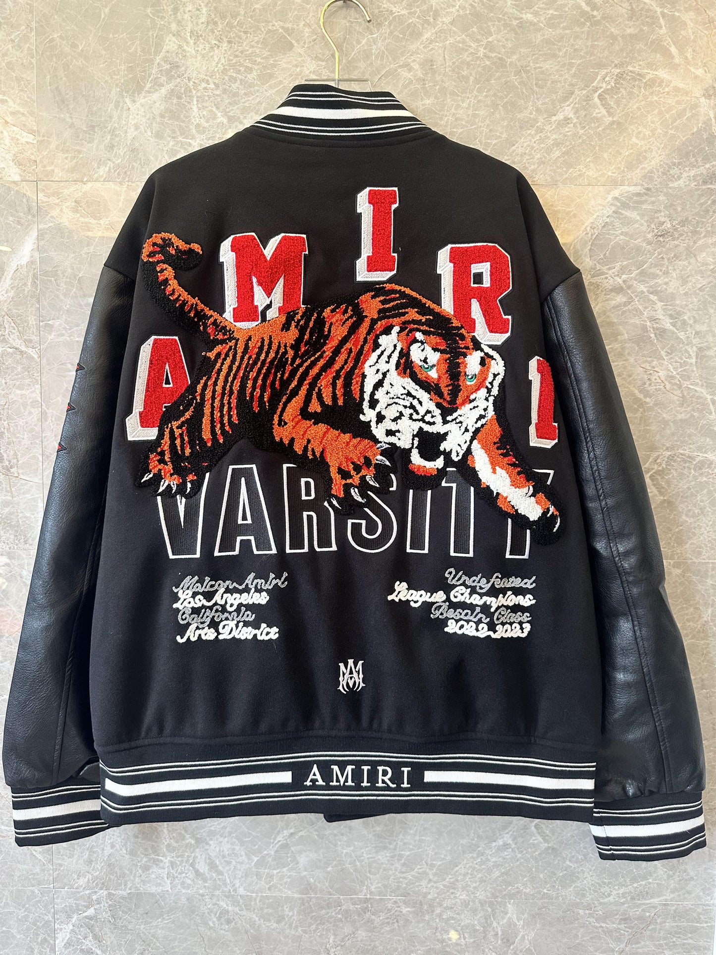 Amiri Varsity Tiger embroidered jacket – black