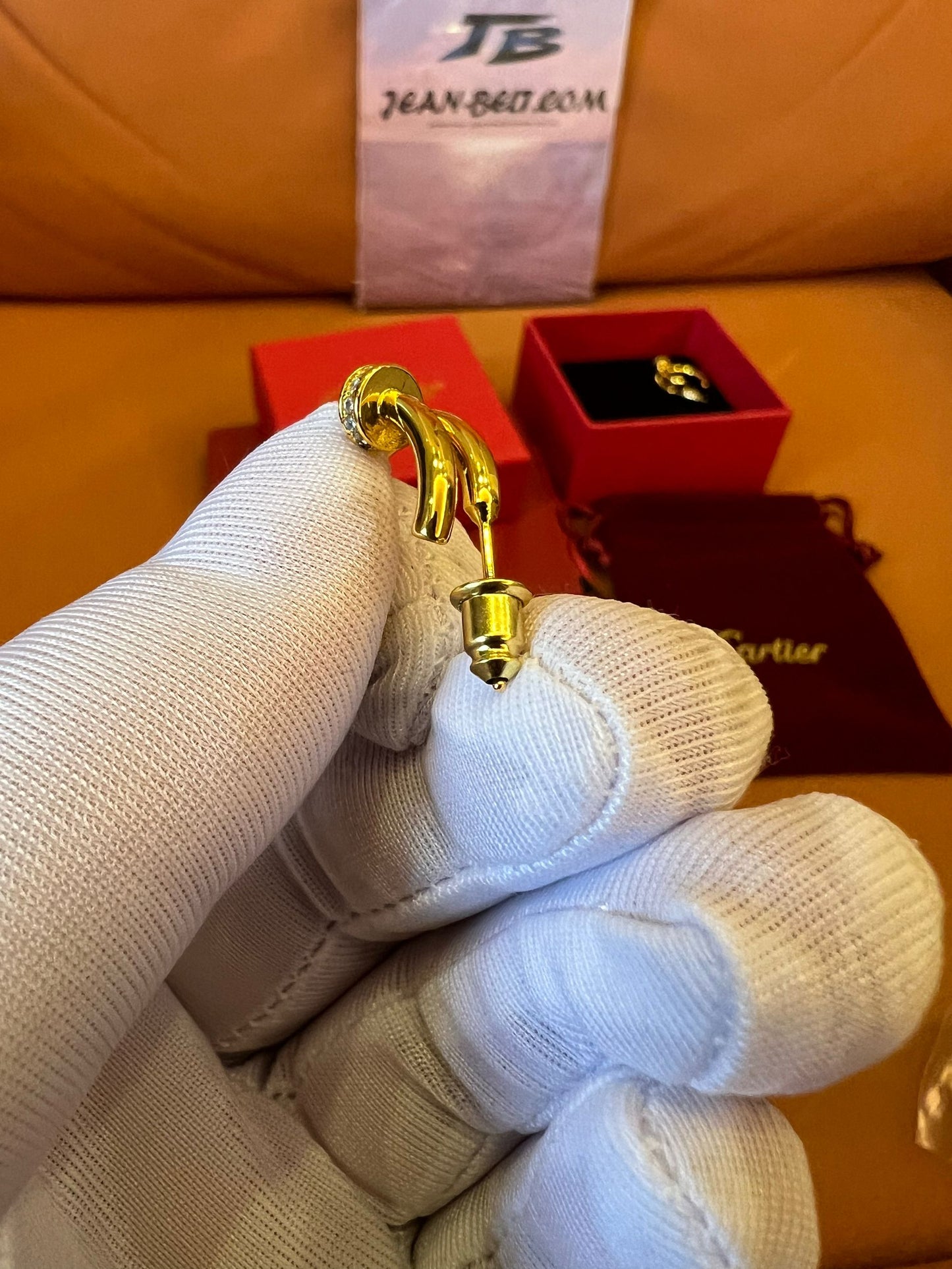 Cartier Juste un Clou earrings in 18K yellow gold with diamonds