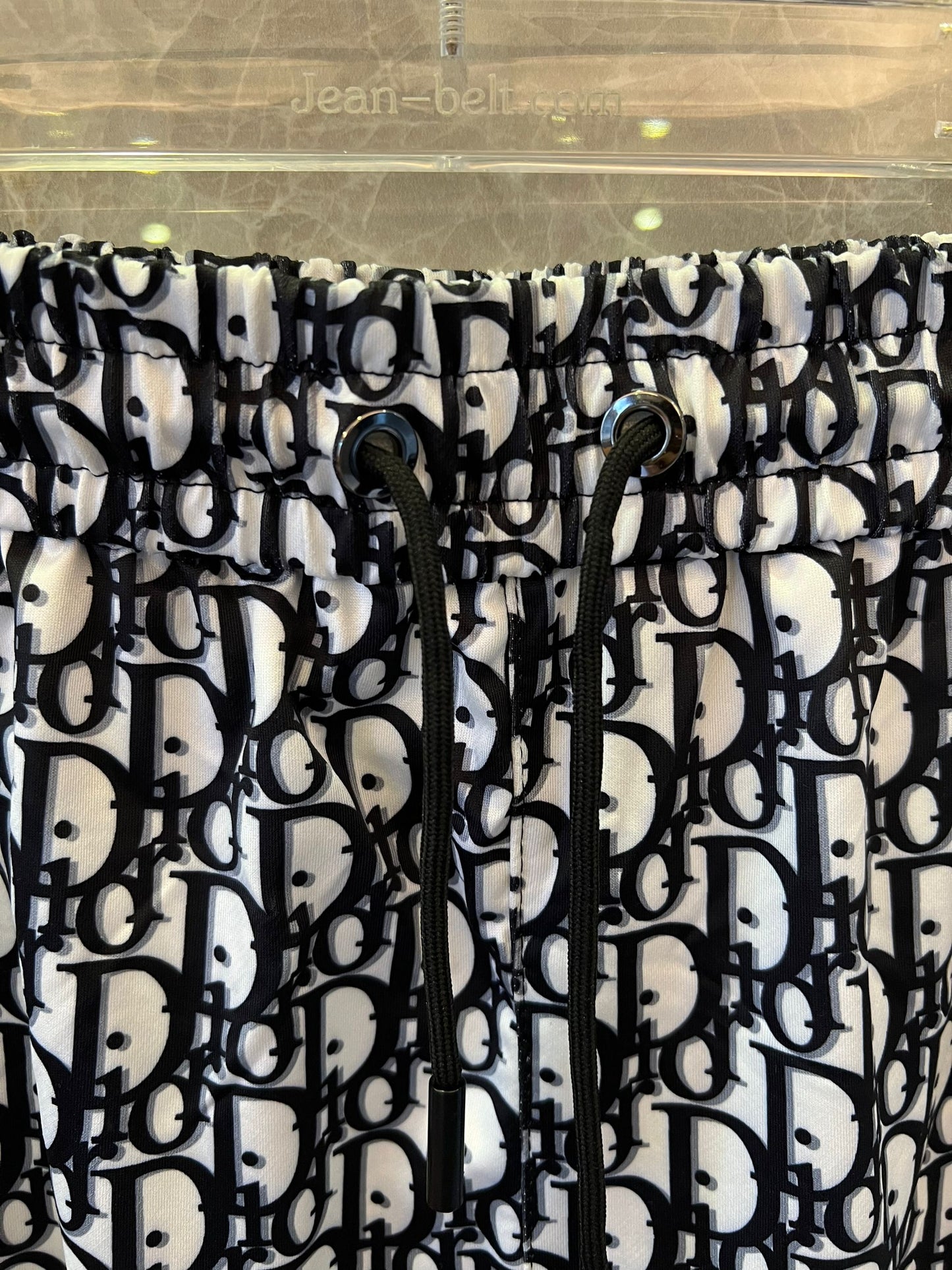 Dior monogram pattern drawstring shorts